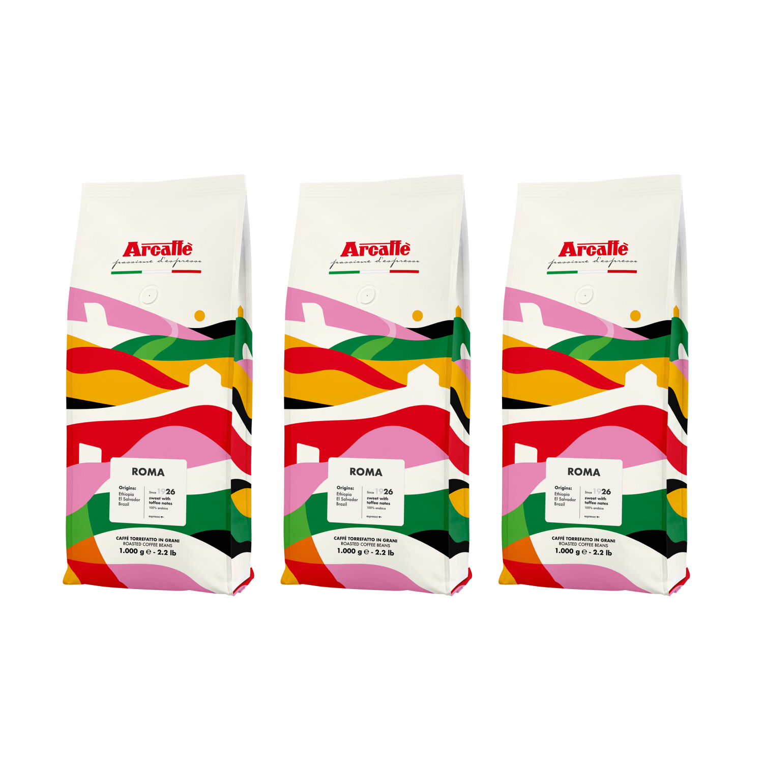 Zestaw kawa Arcaffe Roma 3x1kg